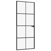 (black, 83 x 201.5 cm/4x2 grids) vidaXL Interior Door Inner Internal Door Panel Tempered Glass and Aluminium