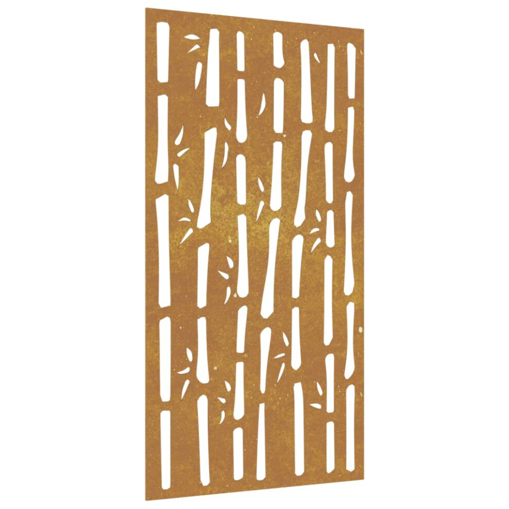vidaXL Garden Wall Decoration Wall Art Wall Decor Corten Steel Bamboo Design