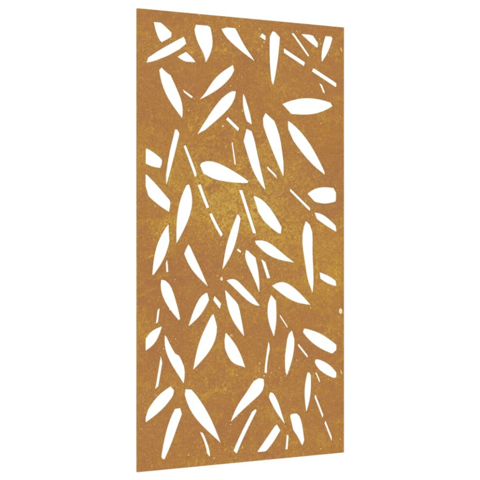 Vidaxl Garden Wall Decoration Wall Art Decor Corten Steel Bamboo Leaf Design