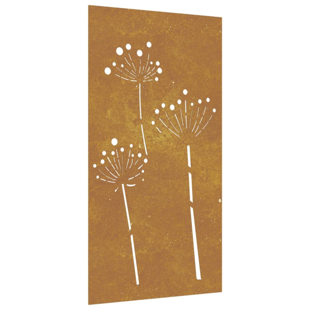 Vidaxl Garden Wall Decoration Wall Art Wall Decor Corten Steel Flower Design
