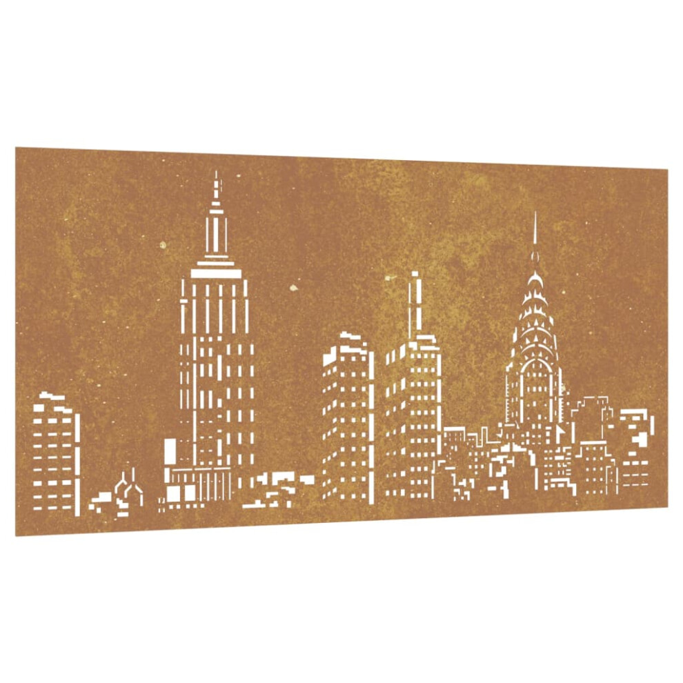Vidaxl Garden Wall Decoration Wall Art Wall Decor Corten Steel Skyline Design