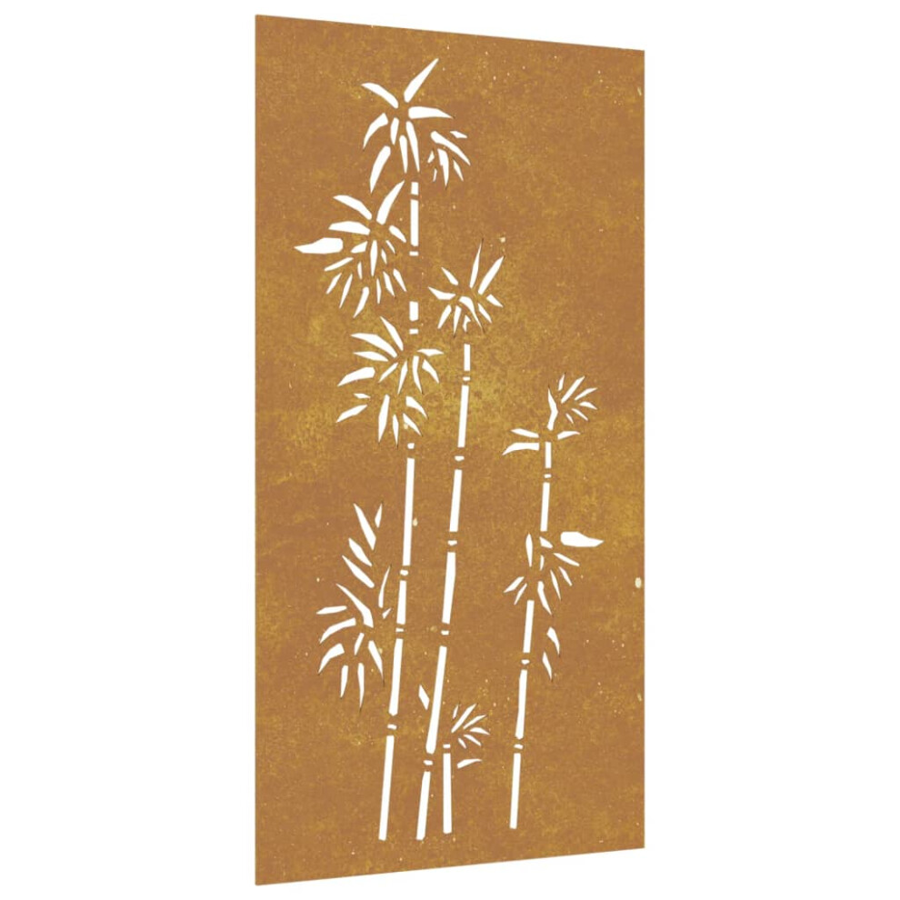 Vidaxl Garden Wall Decoration Wall Art Wall Decor Corten Steel Bamboo Design