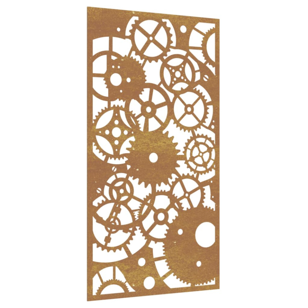 Vidaxl Garden Wall Decoration Wall Art Decor Corten Steel Gear Wheel Design