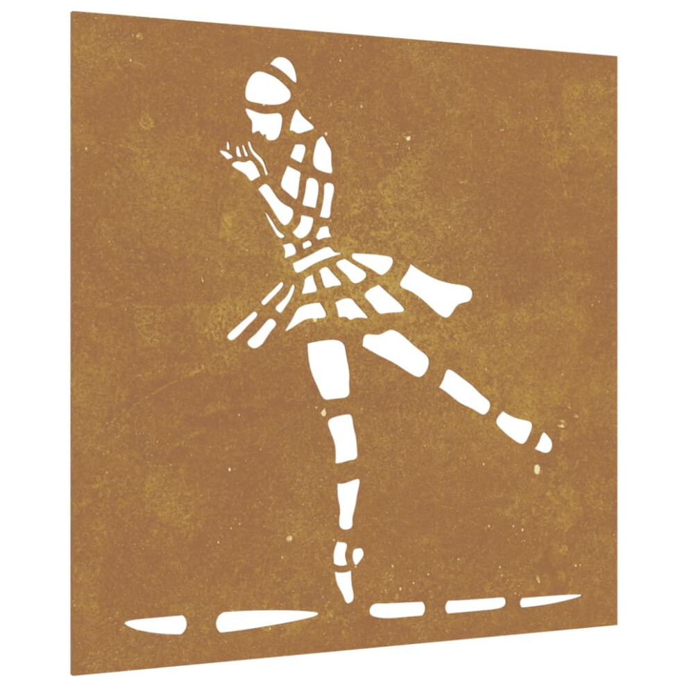 Vidaxl Garden Wall Decoration Wall Art Decor Corten Steel Ballet Dancer Design