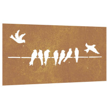 vidaXL Garden Wall Decoration Wall Art Wall Decor Corten Steel Bird Design