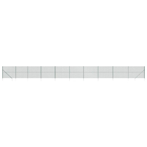 VidaXL vidaXL Maschendrahtzaun mit Bodenhülsen Grün 1,6x25 m