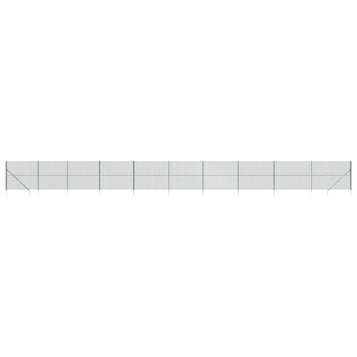 VidaXL vidaXL Maschendrahtzaun mit Bodenhülsen Grün 1,8x25 m