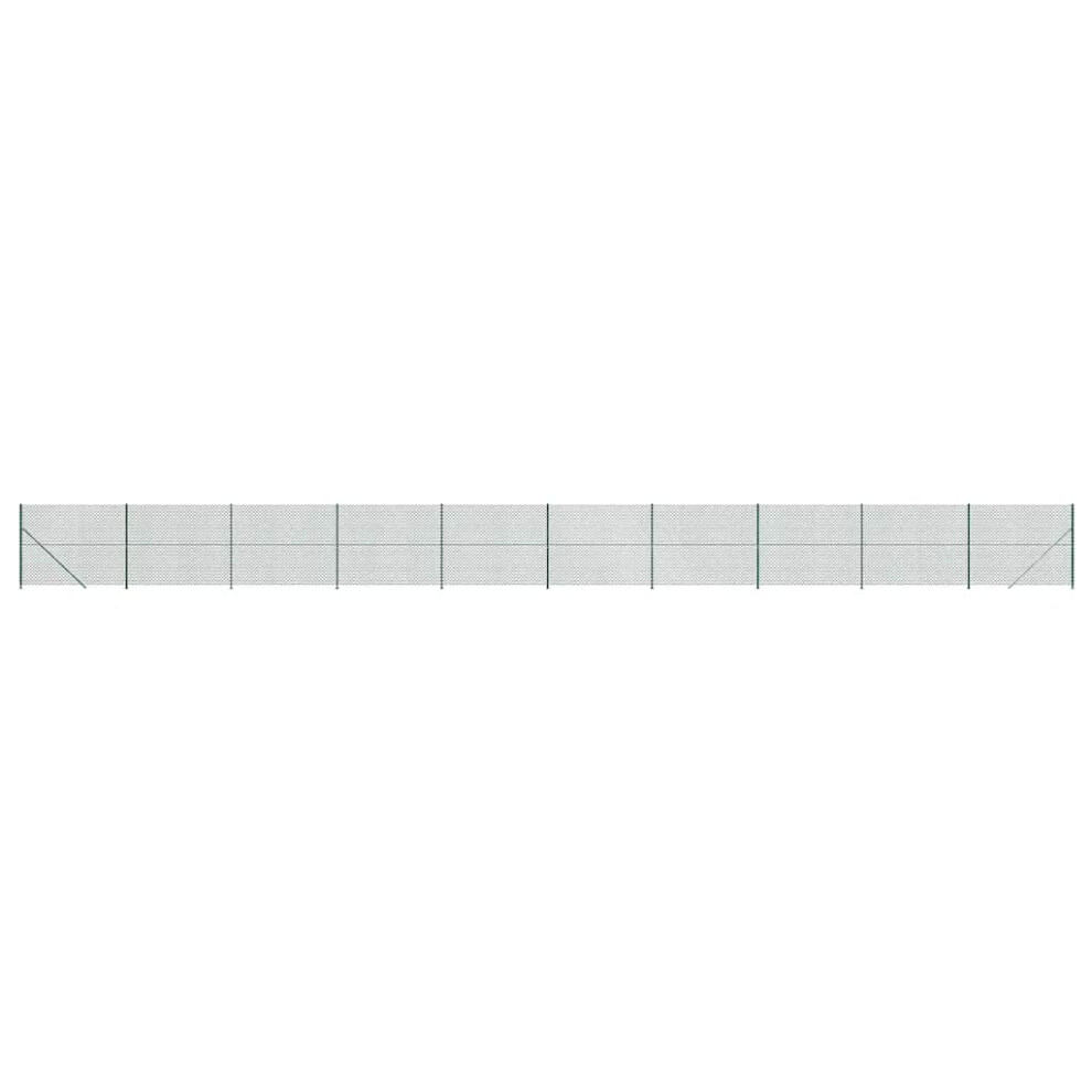Vidaxl (Green, 1.4 X 25 M) Chain Link Fence Patio Outdoor Wire Mesh Fence With Flange Fence Panel
