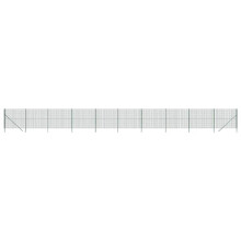vidaXL Maschendrahtzaun Grün 1,4x25 m Verzinkter Stahl