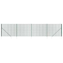 vidaXL Maschendrahtzaun mit Bodenhülsen Grün 2,2x10 m