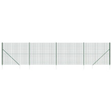 vidaXL Maschendrahtzaun mit Bodenhülsen Grün 1,4x10 m