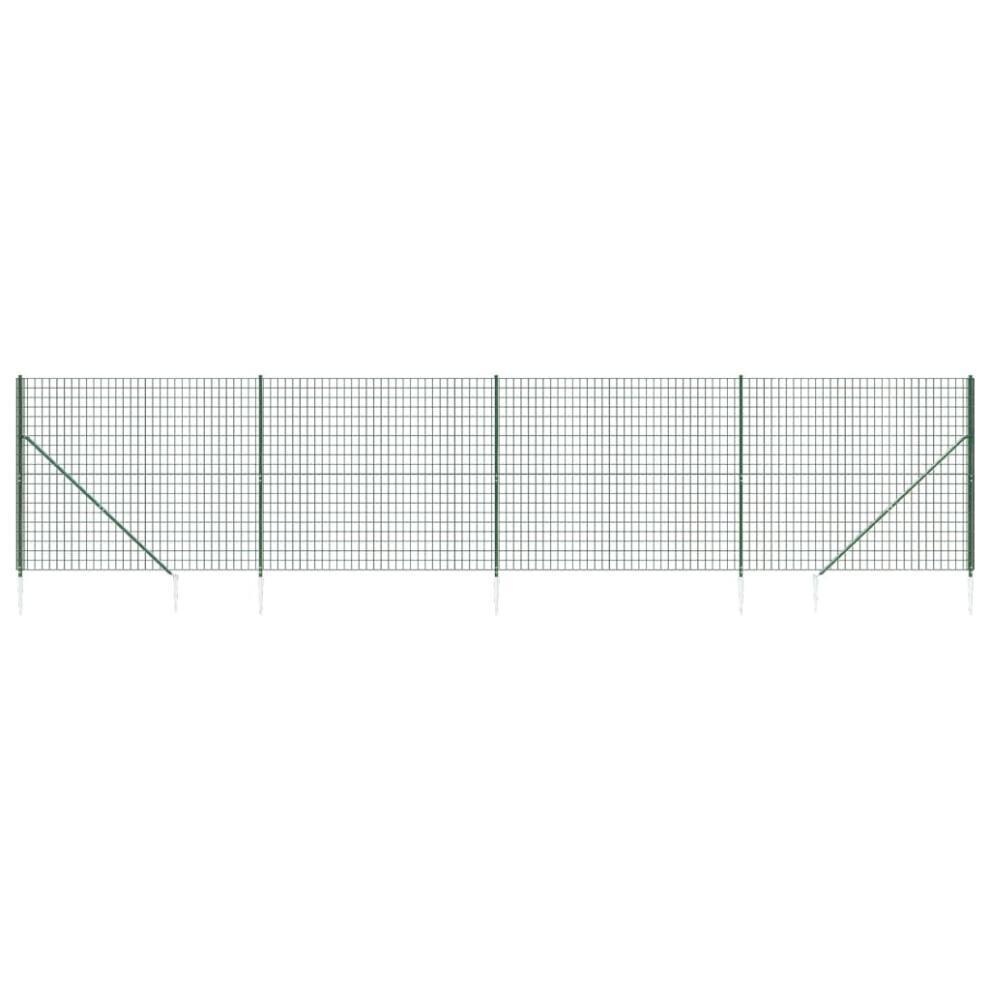 Vidaxl (Green, 1.4 X 10 M) Wire Mesh Fence Outdoor Garden Wire Fencing Mesh With Spike Anchors