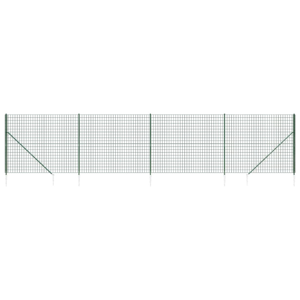 Vidaxl (, 2.2 X 10 M) Wire Mesh Fence Outdoor Garden Wire Fencing Mesh With Spike Anchors Green