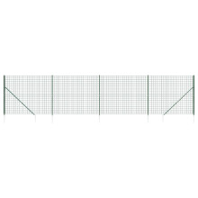 vidaXL Maschendrahtzaun mit Bodenhülsen Grün 2,2x10 m