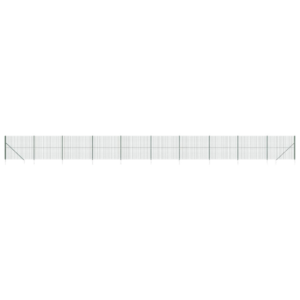 Vidaxl (Green, 1.4 X 25 M) Wire Mesh Fence Outdoor Garden Wire Fencing Mesh With Spike Anchors