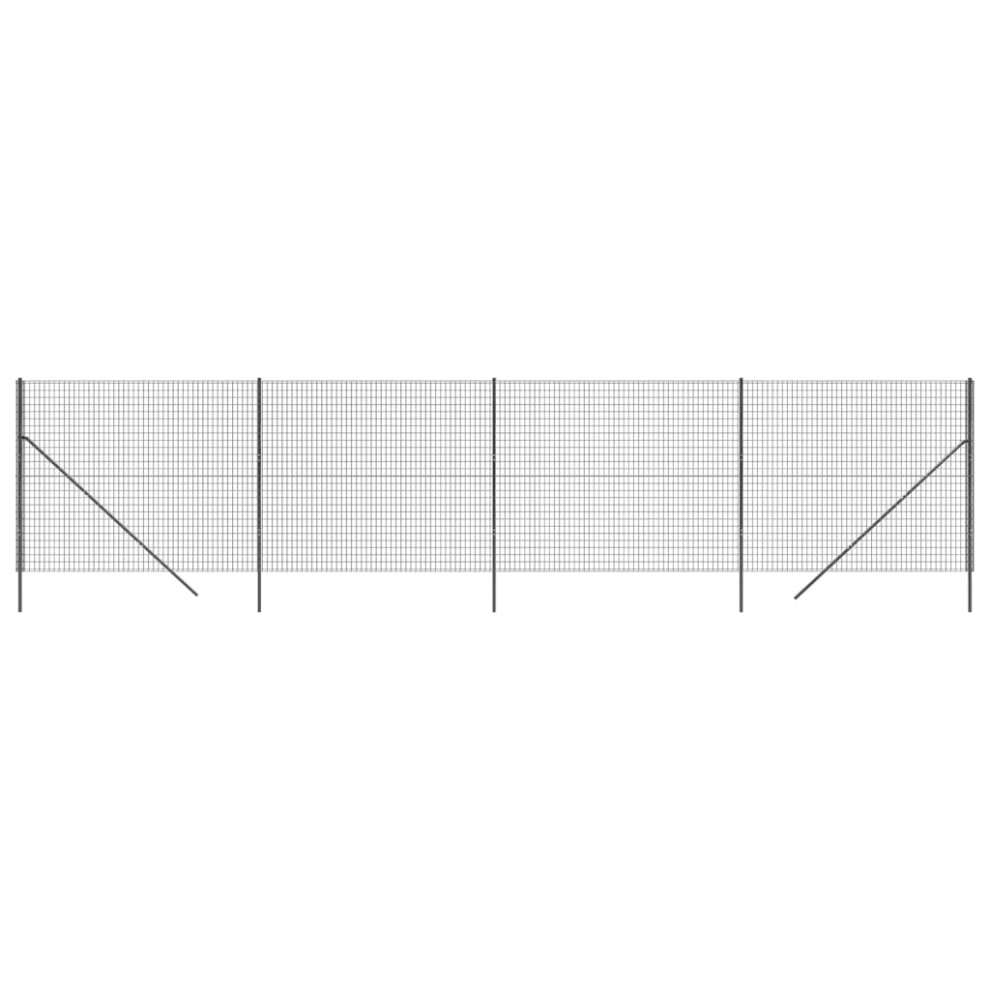 Vidaxl (Anthracite, 1.8 X 10 M) Wire Mesh Fence Chain Link Fence Panel Green Galvanised Steel 1.4X10 M