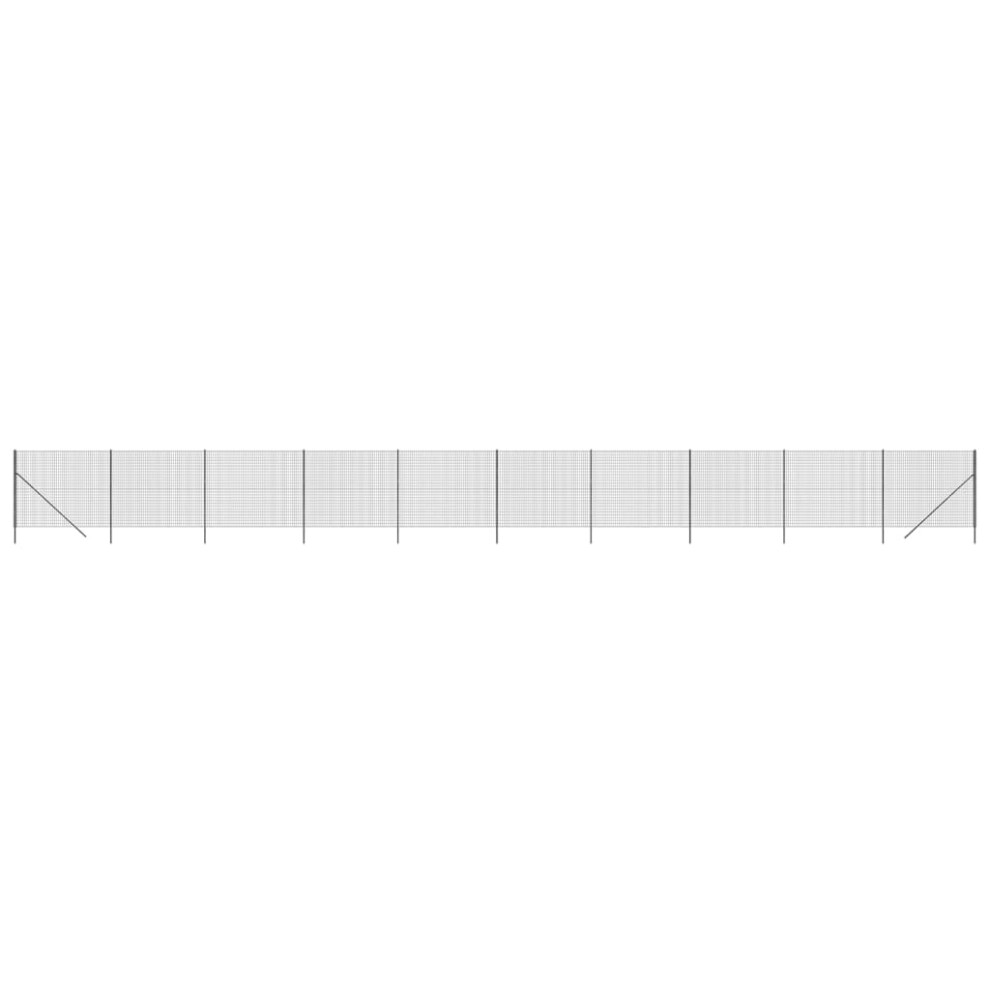 Vidaxl (Anthracite, 1.8 X 25 M) Wire Mesh Fence Chain Link Fence Panel Green Galvanised Steel 1.4X10 M