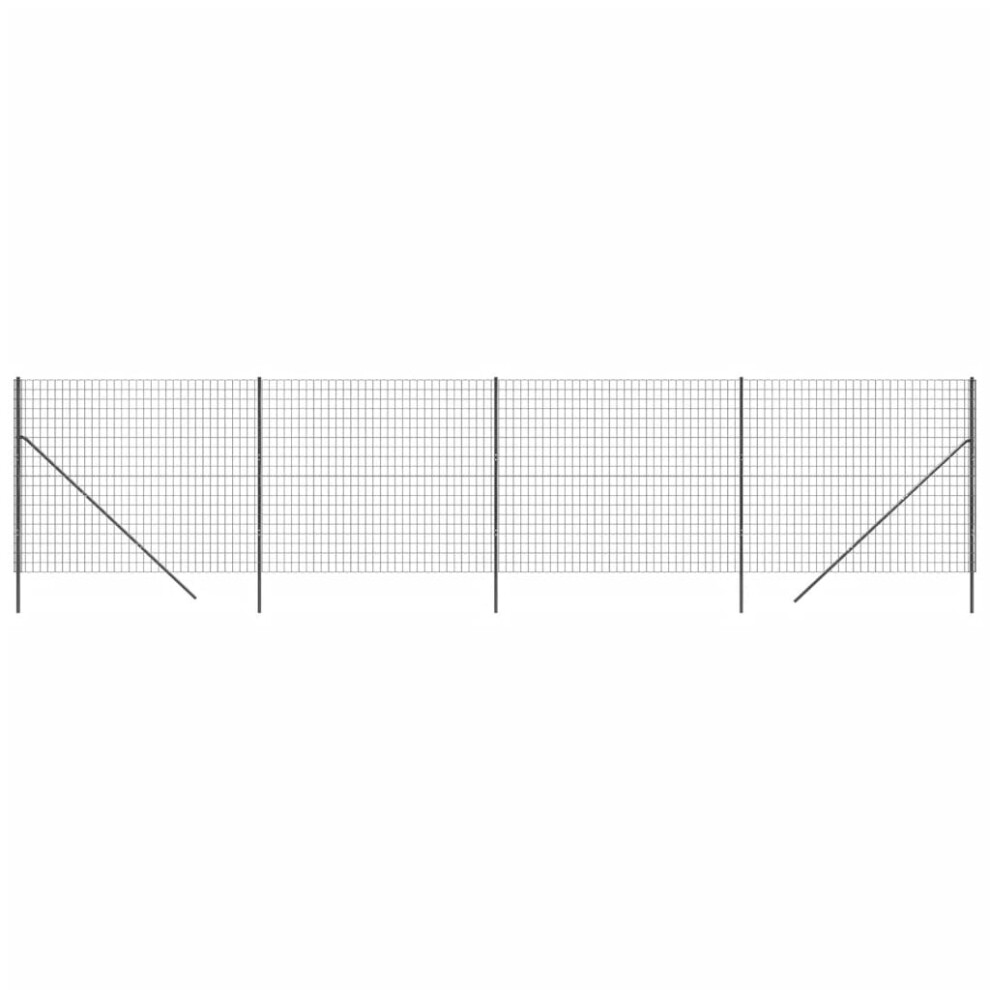 Vidaxl (Anthracite, 1.4 X 10 M) Wire Mesh Fence Chain Link Fence Panel Green Galvanised Steel 0.8X10 M