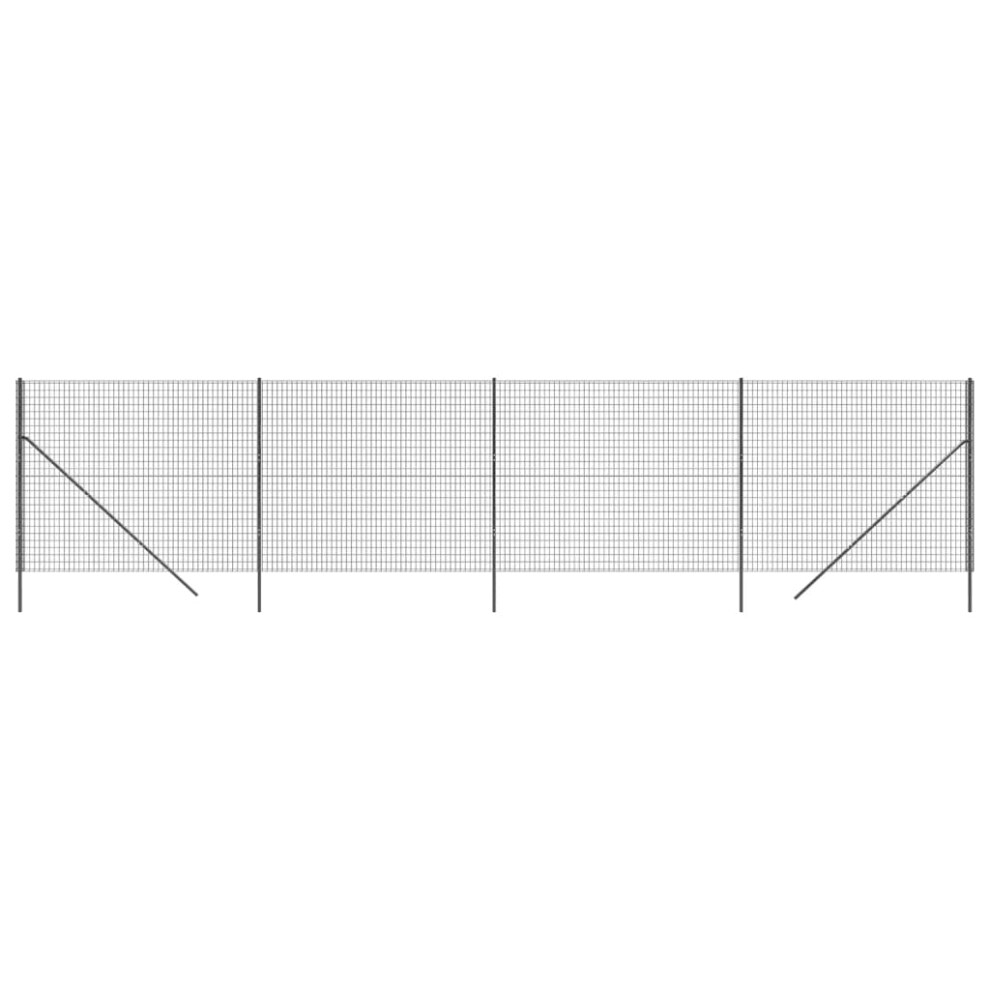Vidaxl (Anthracite, 1.6 X 10 M) Wire Mesh Fence Chain Link Fence Panel Green Galvanised Steel 1.4X10 M