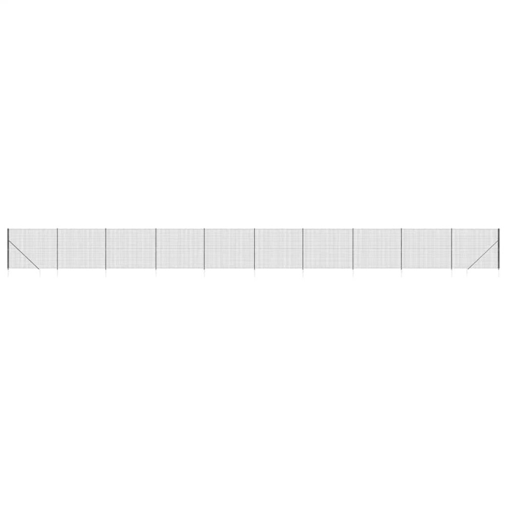 Vidaxl (, 2.2 X 25 M) Wire Mesh Fence Outdoor Garden Wire Fencing Mesh With Spike Anchors Anthracite