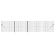 vidaXL Maschendrahtzaun mit Bodenhülsen Anthrazit 1,4x10 m