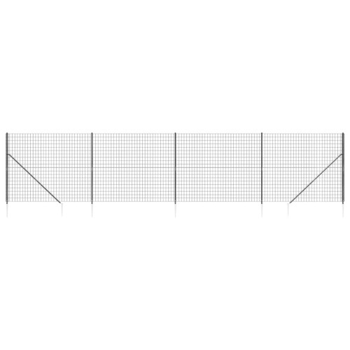 VidaXL vidaXL Maschendrahtzaun mit Bodenhülsen Anthrazit 1,4x10 m
