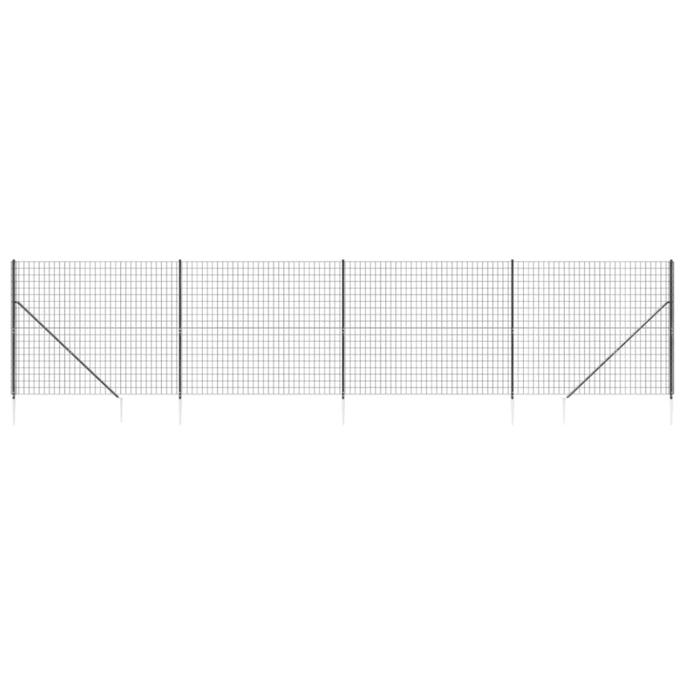 Vidaxl (Anthracite, 1.4 X 10 M) Wire Mesh Fence Outdoor Garden Wire Fencing Mesh With Spike Anchors