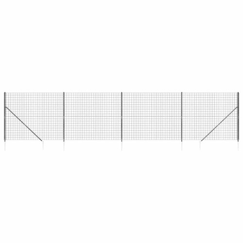 VidaXL vidaXL Maschendrahtzaun mit Bodenhülsen Anthrazit 1,6x10 m