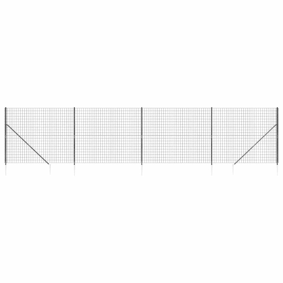 Vidaxl (Anthracite, 1.6 X 10 M) Wire Mesh Fence Outdoor Garden Wire Fencing Mesh With Spike Anchors