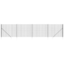vidaXL Maschendrahtzaun mit Bodenhülsen Anthrazit 1,4x10 m