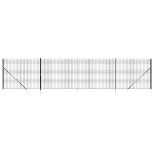 VidaXL vidaXL Maschendrahtzaun mit Bodenhülsen Anthrazit 1,4x10 m