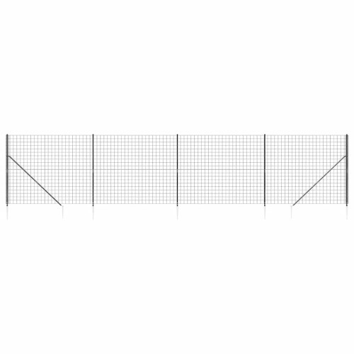 VidaXL vidaXL Maschendrahtzaun mit Bodenhülsen Anthrazit 1,4x10 m