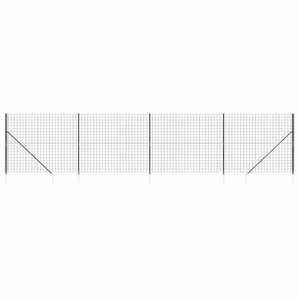 Vidaxl (Anthracite, 1.4 X 10 M) Wire Mesh Fence Outdoor Garden Wire Fencing Mesh With Spike Anchors