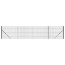 vidaXL Maschendrahtzaun mit Bodenflansch Anthrazit 1,6x10 m