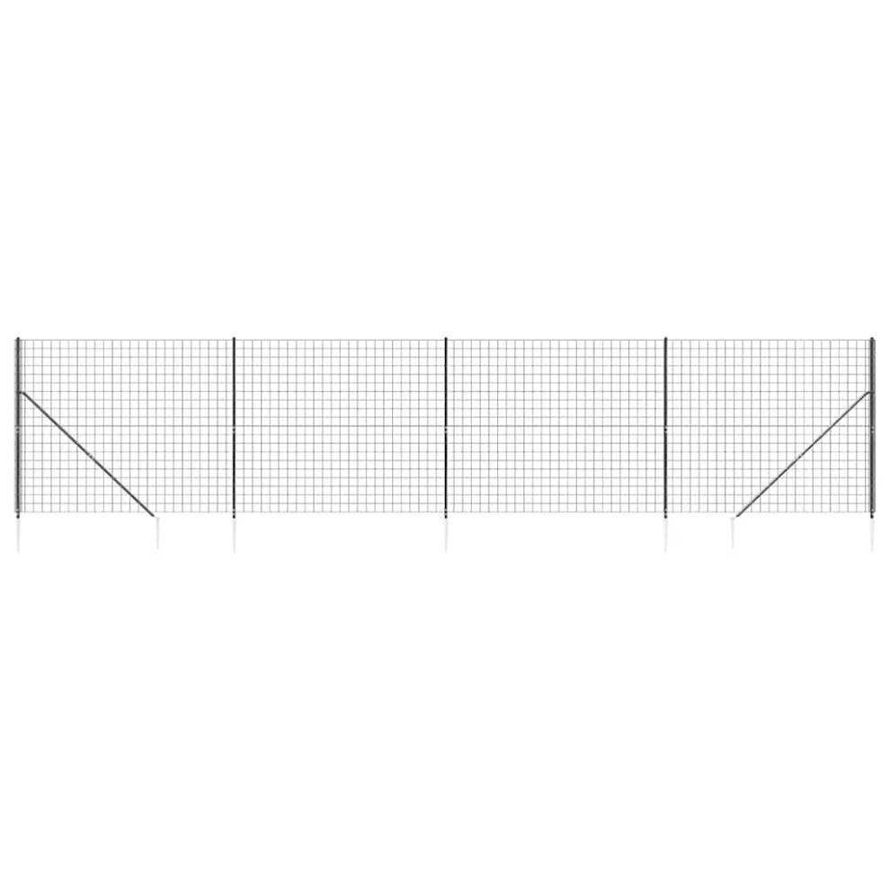 Vidaxl (Anthracite, 1.6 X 10 M) Wire Mesh Fence Outdoor Garden Wire Fencing Mesh With Spike Anchors