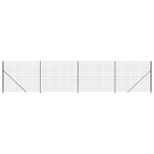 vidaXL Maschendrahtzaun mit Bodenflansch Anthrazit 1,4x10 m