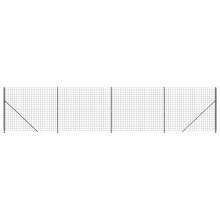 vidaXL Maschendrahtzaun mit Bodenflansch Anthrazit 2x10 m