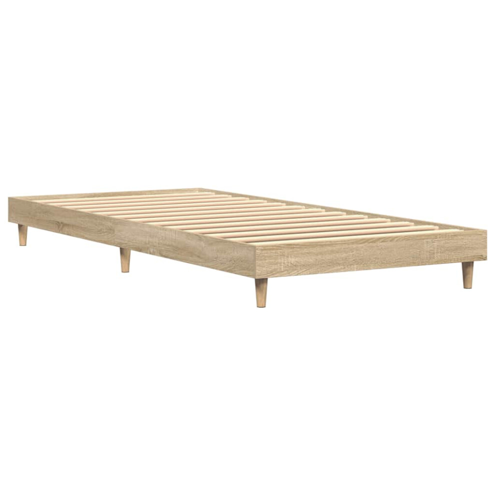 Vidaxl (Sonoma Oak, 75 X 190 Cm) Bed Frame Home Bedroom Bed Base Bedstead Platform Bed Engineered Wood