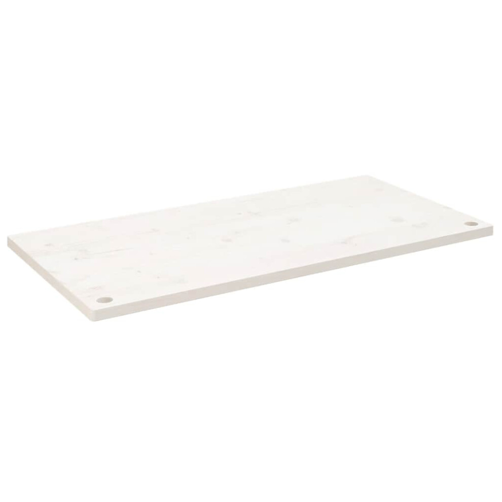 Vidaxl (White, 110 X 55 X 2.5 Cm) Desk Top Coffee Table Top Wooden Office Work Desk Top Solid Mango Wood White,Brown