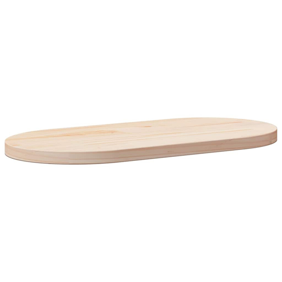 Vidaxl (Brown, 60 X 30 X 2.5 Cm) Table Top Desk Top Wooden Dining Table Top White Solid Wood Pine Oval