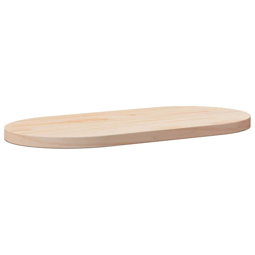 Vidaxl (Brown, 90 X 45 X 2.5 Cm) Table Top Desk Top Wooden Dining Table Top White Solid Wood Pine Oval