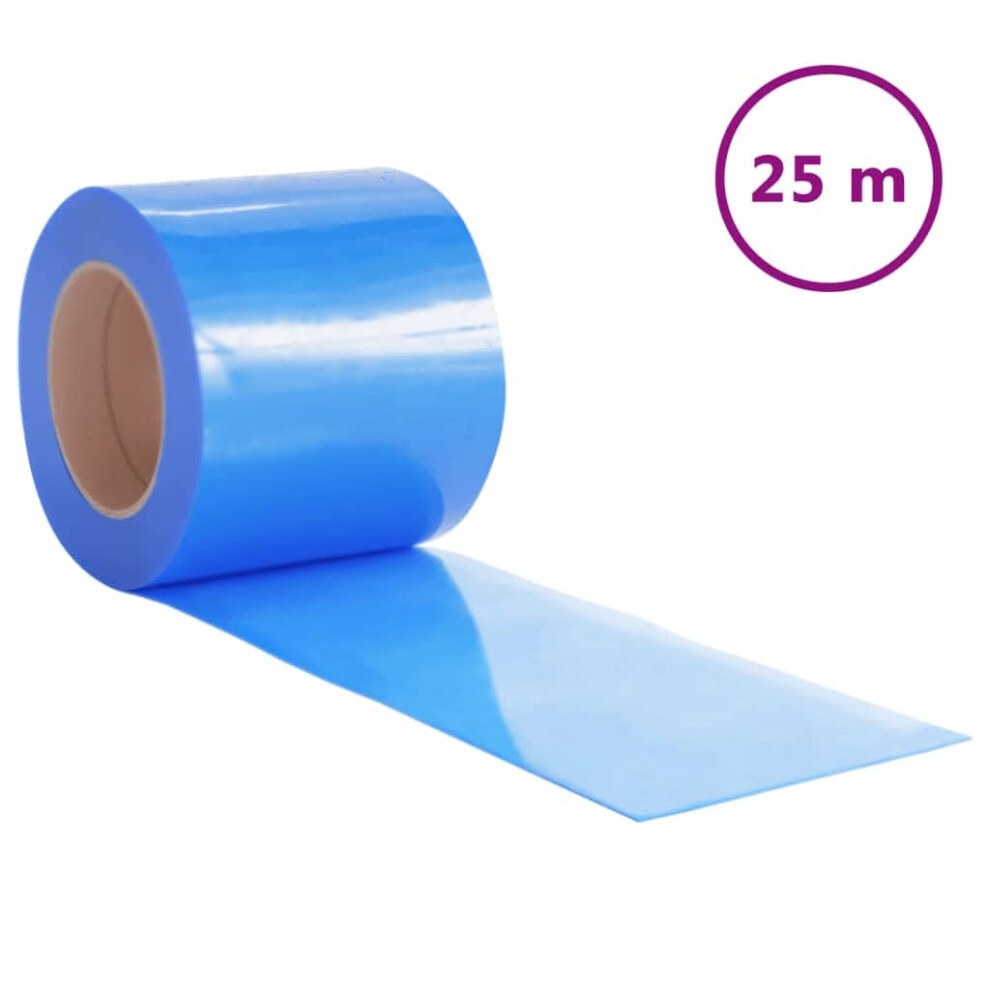 Vidaxl (Blue, 200 X 1.6 Mm (25 M)) Strip Curtain Roll Privacy Window Covering Pedestrian Door Strip Pvc