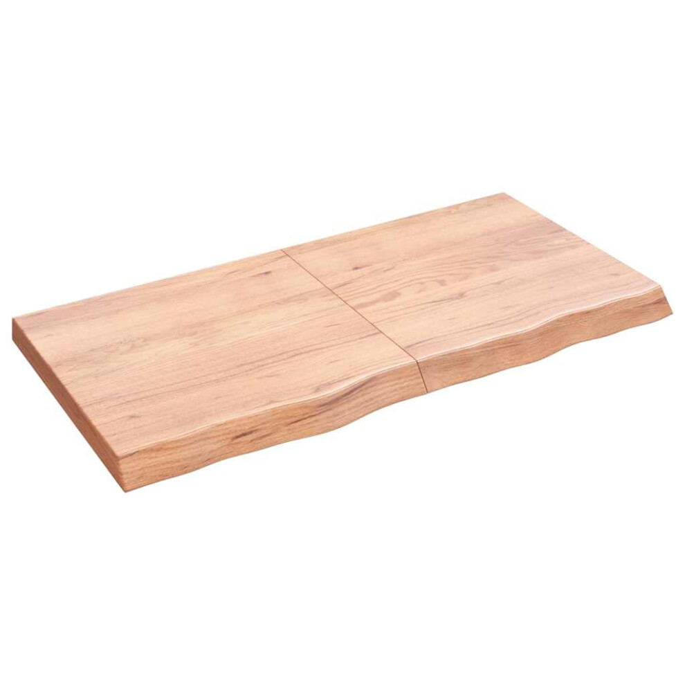 Vidaxl ( 120 X 60 X 6 Cm) Wall Shelf Wooden Floating Shelf Display Shelf Treated Solid Wood Oak Light/Brown