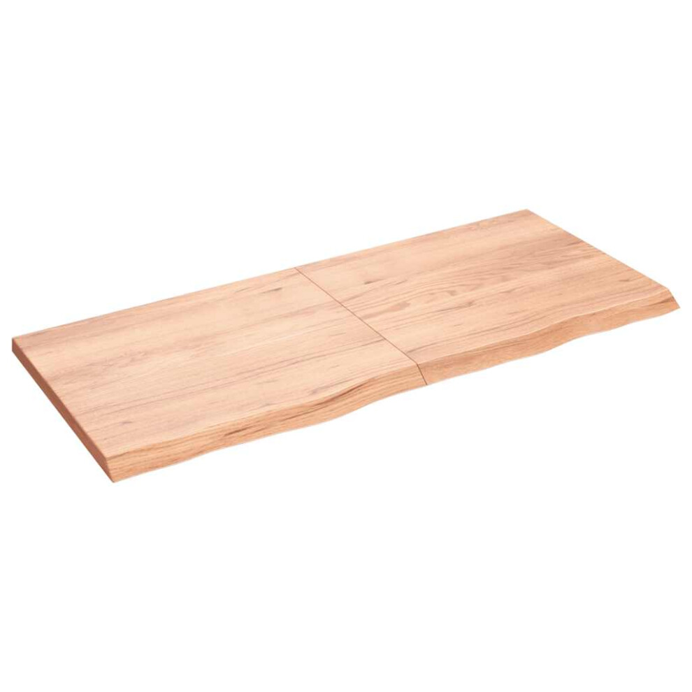 Vidaxl (Light Brown, 140 X 60 X 4 Cm) Wall Shelf Wooden Floating Shelf Display Shelf Treated Solid Wood Oak