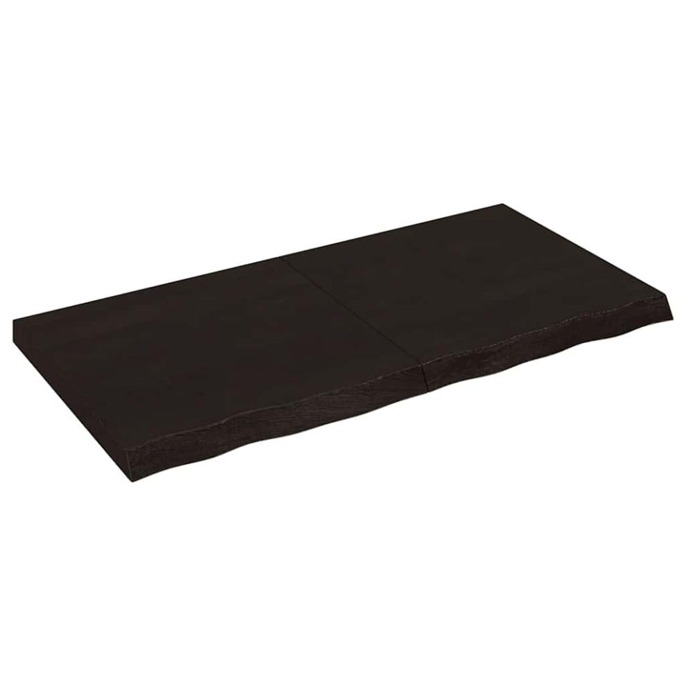 Vidaxl ( 120 X 60 X 6 Cm) Wall Shelf Wooden Floating Shelf Display Shelf Treated Solid Wood Oak Dark/Grey
