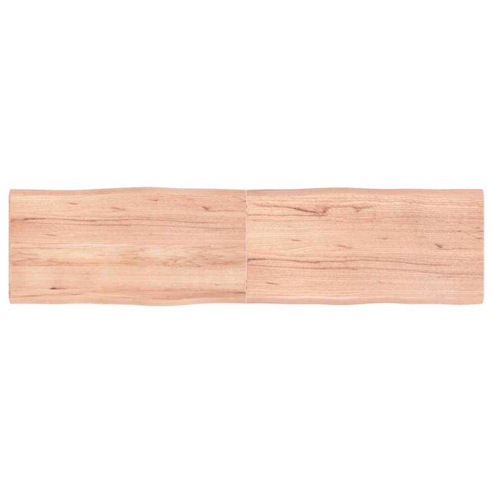Vidaxl (Light Brown, 160 X 40 X 4 Cm) Table Top Wooden Desk Top For Table Treated Solid Wood Oak Live Edge