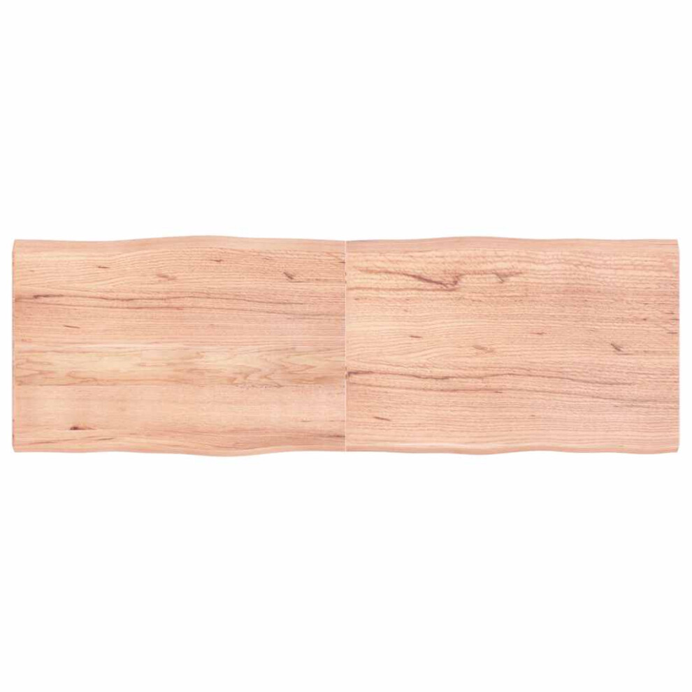 Vidaxl (Light Brown, 180 X 60 X 4 Cm) Table Top Wooden Desk Top For Table Treated Solid Wood Oak Live Edge