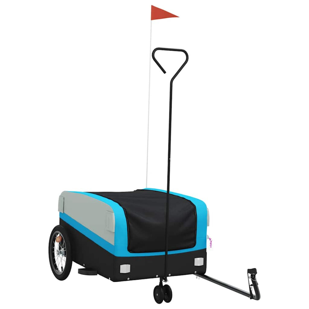 Vidaxl (, 138 X 69 X 58 Cm) Bike Cargo Trailer Bike Cart Bicycle Cargo Trailer Bike Wagon Iron Blue