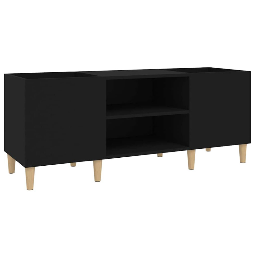 Vidaxl (, 121 X X 48 Cm) Record Cabinet Office Vinyl Storage Cabinet Sideboard Engineered Wood Black Size 38