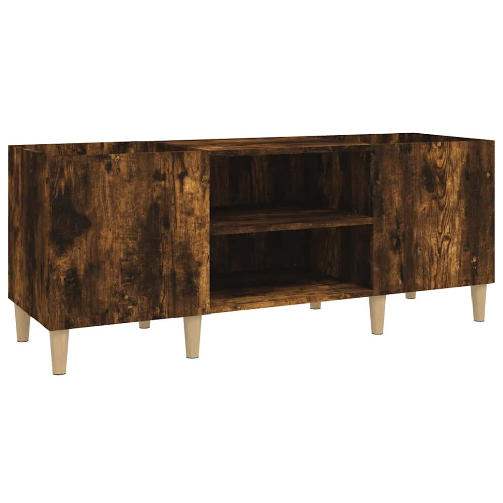 Vidaxl (Smoked Oak, 121 X 38 X 48 Cm) Record Cabinet Office Vinyl Storage Cabinet Sideboard Engineered Wood